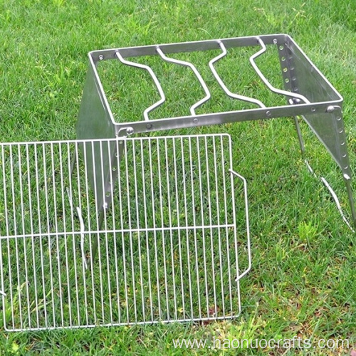 Outdoor portable stainless steel folding pot rack